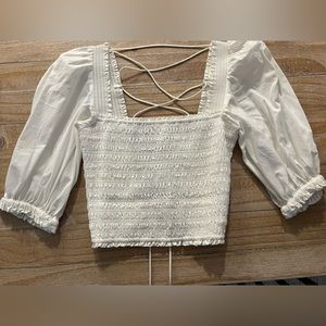 Intermix White Backless Cotton Blouse